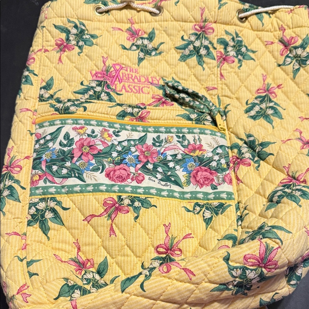 Vera Bradley Yellow and Pink Floral Backpack